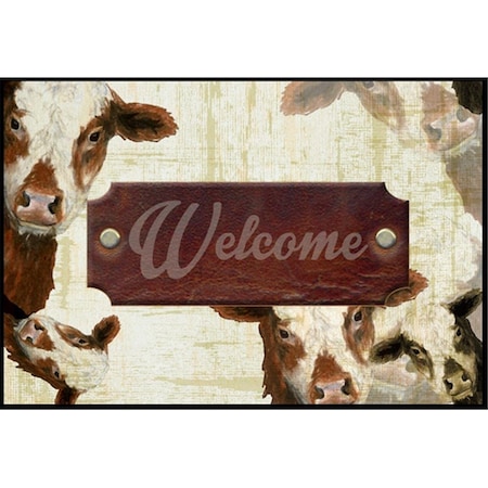 Carolines Treasures Welcome cow Indoor or Outdoor Mat CA75228